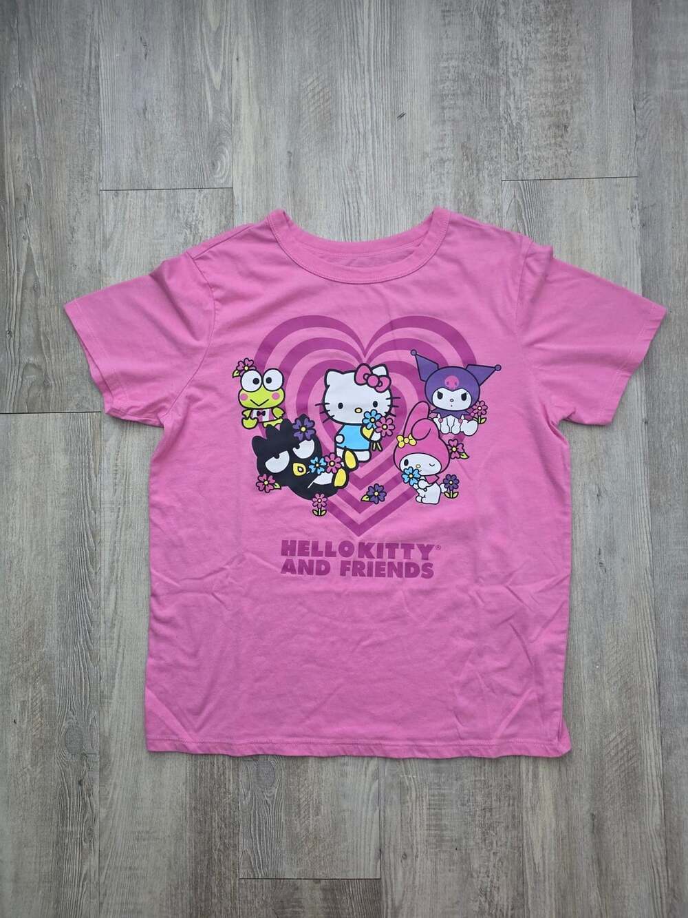 Hello Kitty And Friends Sanrio Heart Graphic Pink T-Shirt Size S